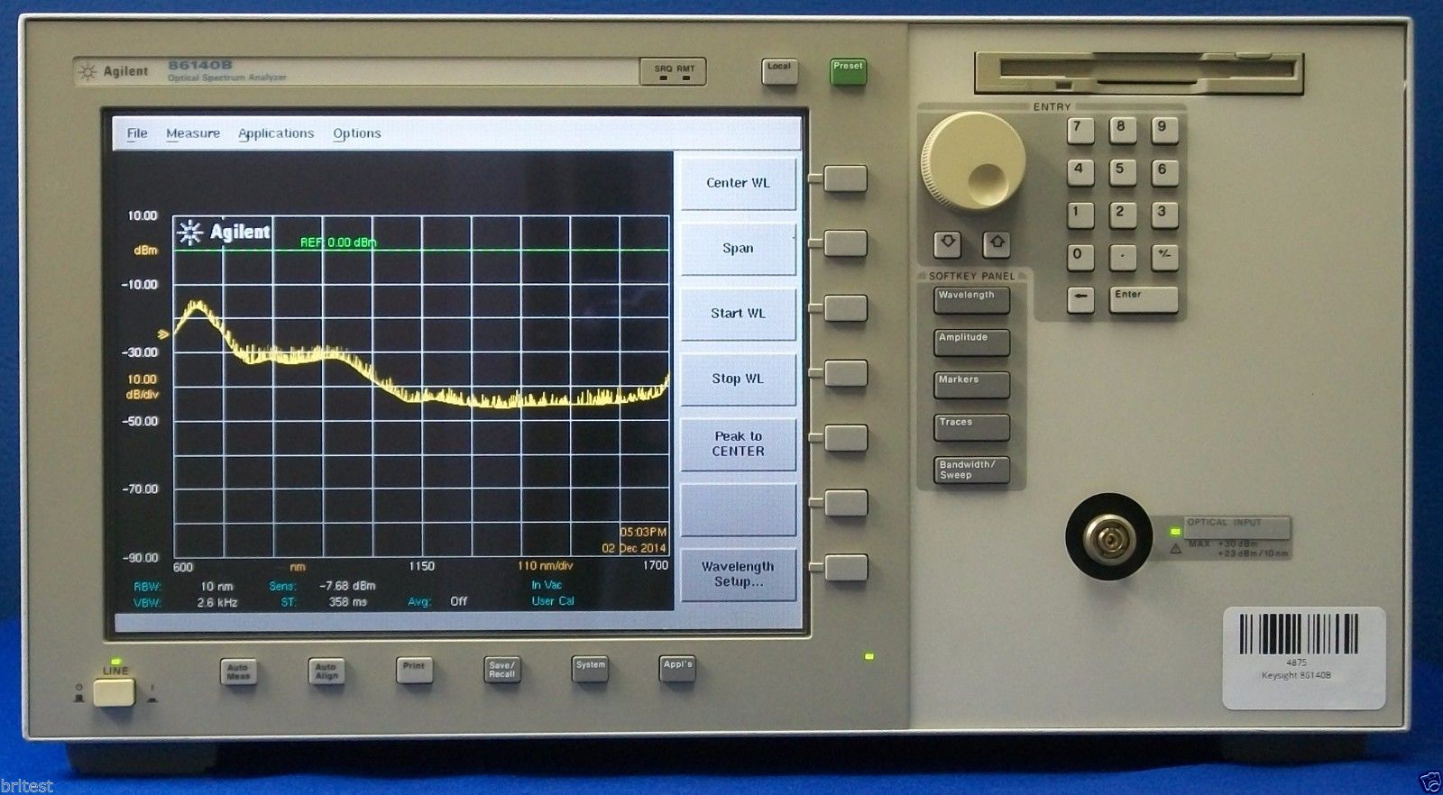 86140A - Keysight / Agilent Optical Spectrum Analyzers